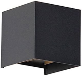 QAZQA Kinkiet zewnętrzny czarny z 2 punktami LED IP54 - Edwin