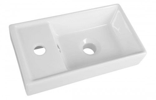 Domotechnika Mała umywalka ceramiczna 40x22x8cm meblowa, dwustronna SH/DD4022