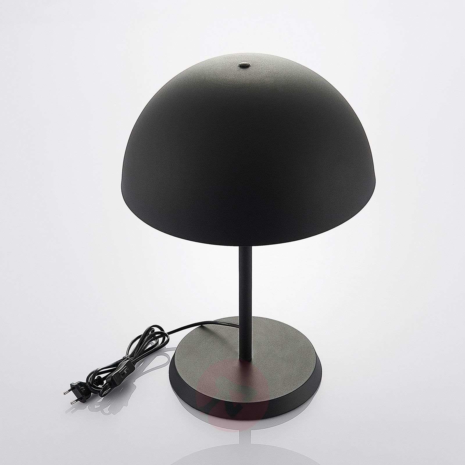 LINDBY Lampa stołowa Idalene z metalu, czarno-złota