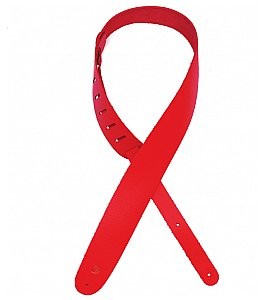 D'Addario Klasyczny skórzany pasek gitarowy D'Addario, czerwony 25BL03