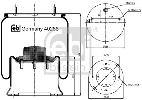 FEBI Mieszek, klimatyzacja FEBI 40288