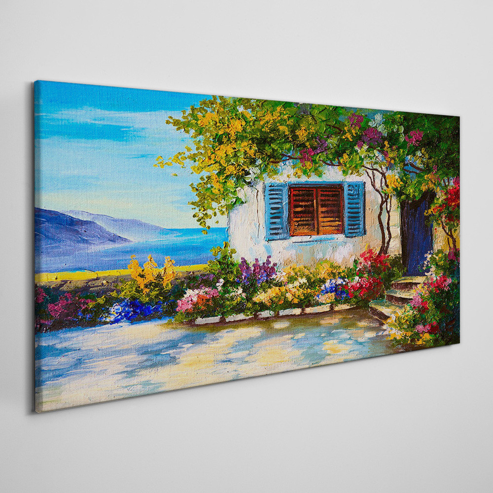 PL Coloray Obraz Canvas kwiaty morze niebo 100x50cm