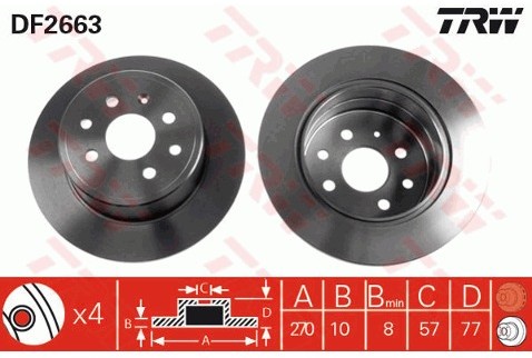 TRW Tarcza hamulcowa DF2663