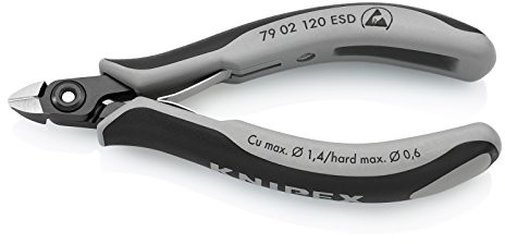 Knipex 79 02 120 ESD szczypce boczne Elektronik precyzyjnych ESD, oksydowana, z wieloelementowym obudowom marki 120 MM 79 02 120 ESD