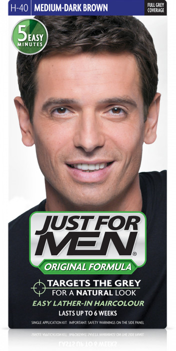 Just For Men H-40 ŚREDNI-CIEMNY BRĄZ (europejski) Odsiwiacz, Szampon 66ml