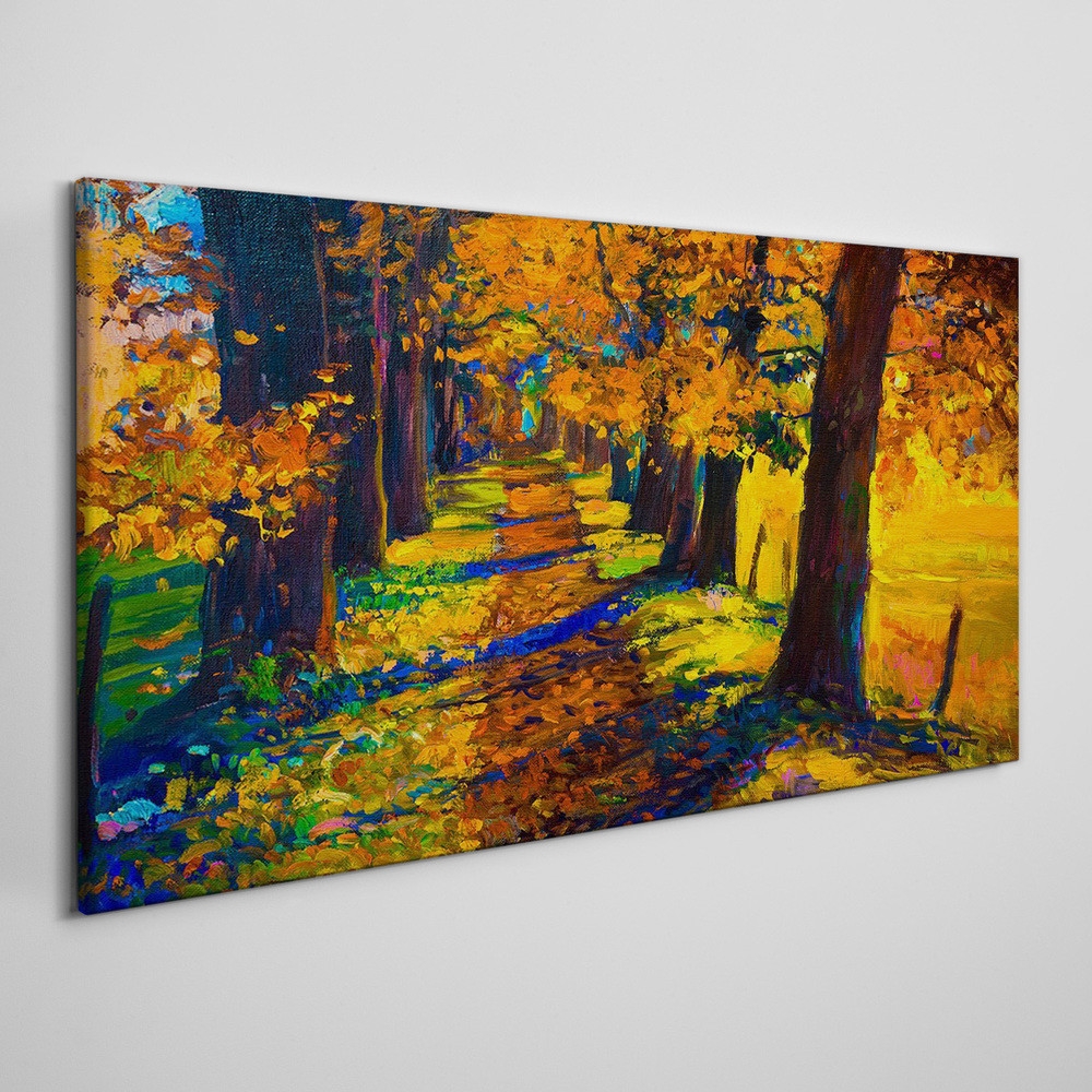 PL Coloray Obraz Canvas ścieżka drzewa liście jesień 100x50cm