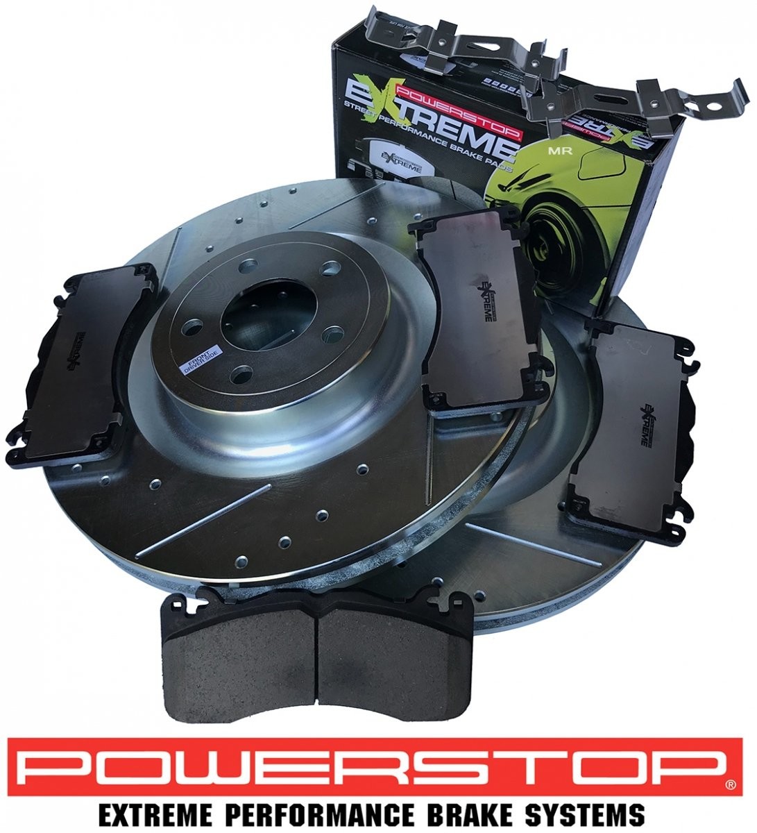 BREMBO POWERSTOP Przednie klocki Z26 + tarcze hamulcowe POWERSTOP 380mm Ford Mustang GT 2015 system AR85159XPR+Z23-1792