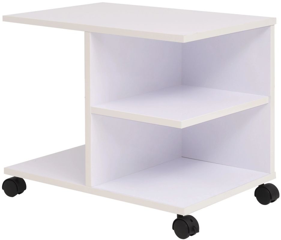 vidaXL Półka na kółkach, 50 x 35 x 42 cm, biała vidaXL