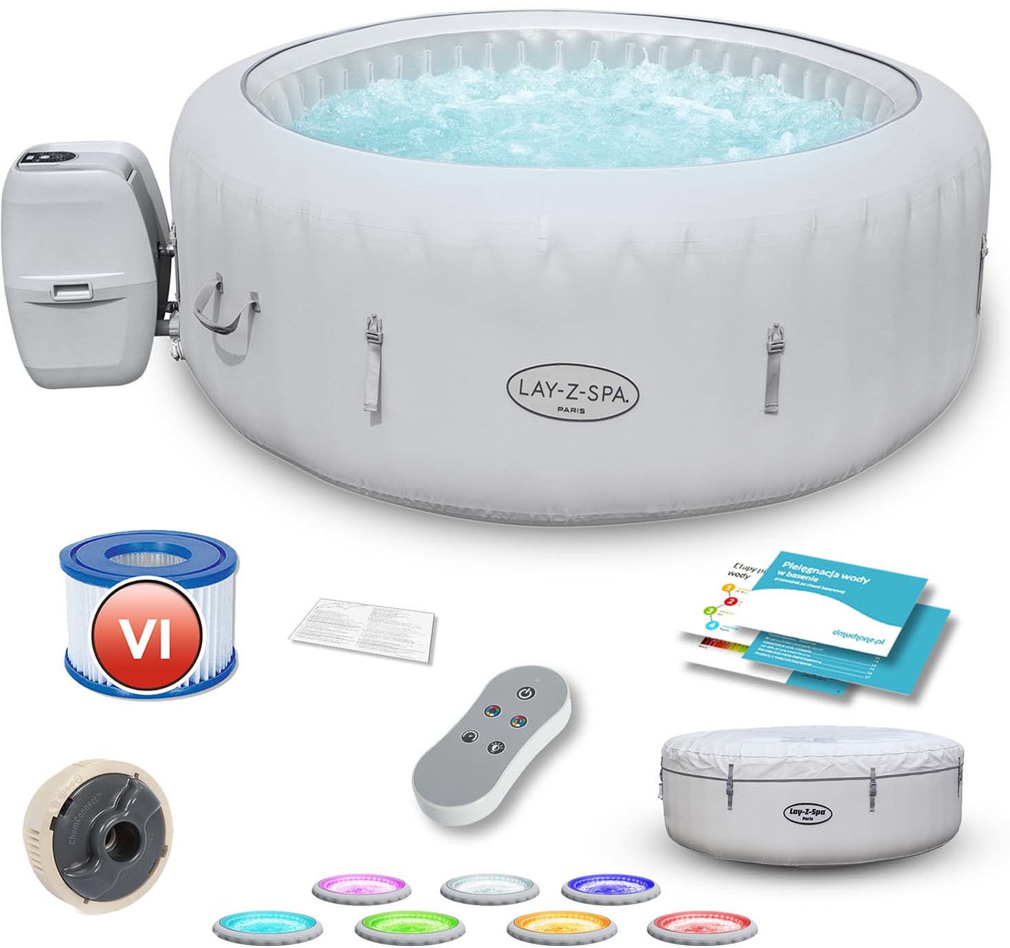 Bestway Dmuchane SPA z masażem i podgrzewaczem wody 6 osobowe 60013