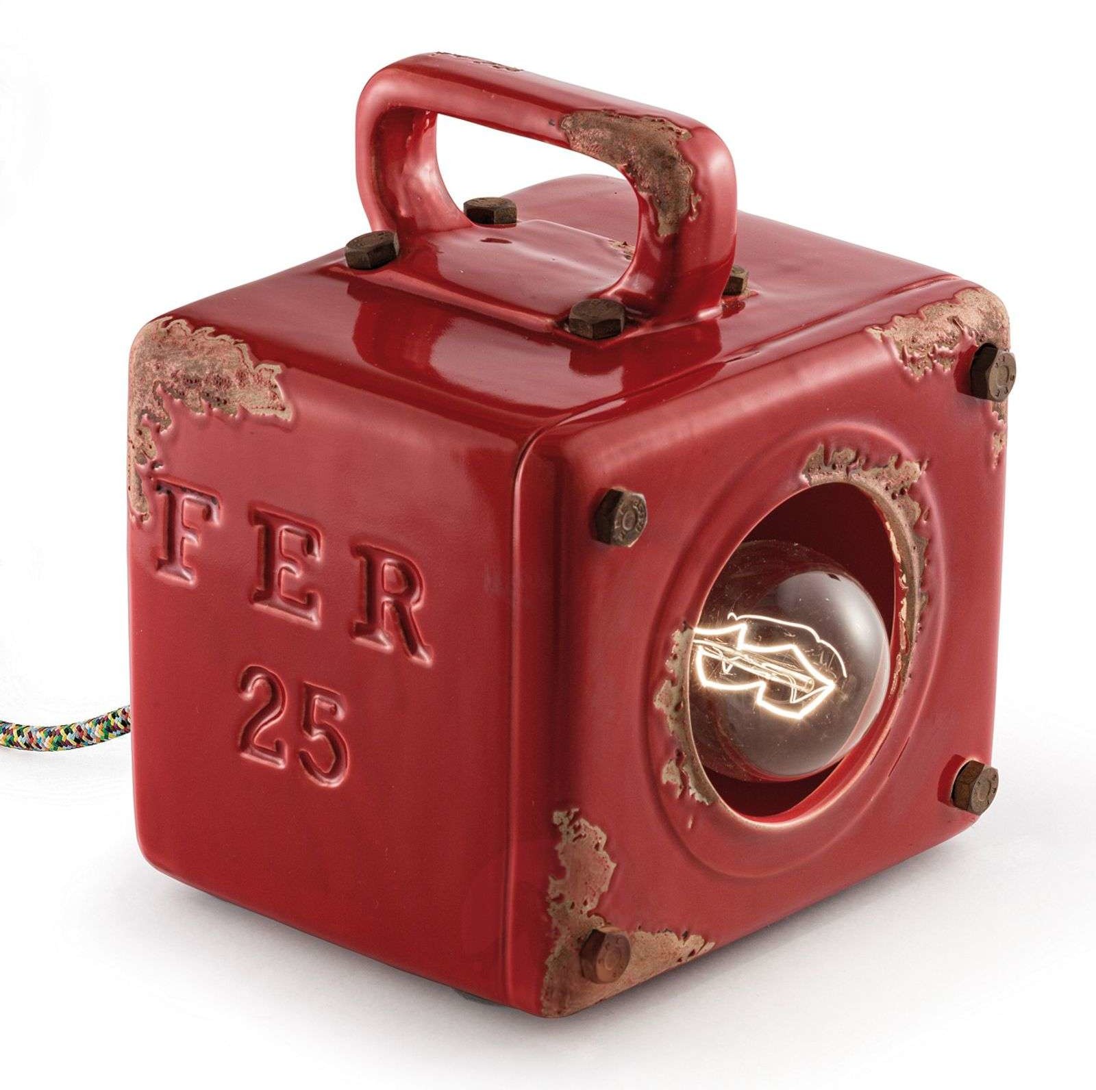 Vintage Ferro Luce Lampa stołowa Lorenzo w kolorze czerwonym