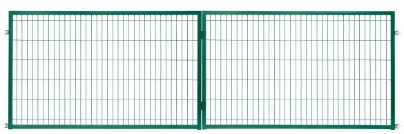Brama panelowa 2D 400 x 120 cm ocynk zielony