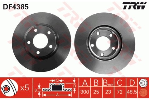 TRW Tarcza hamulcowa DF4385