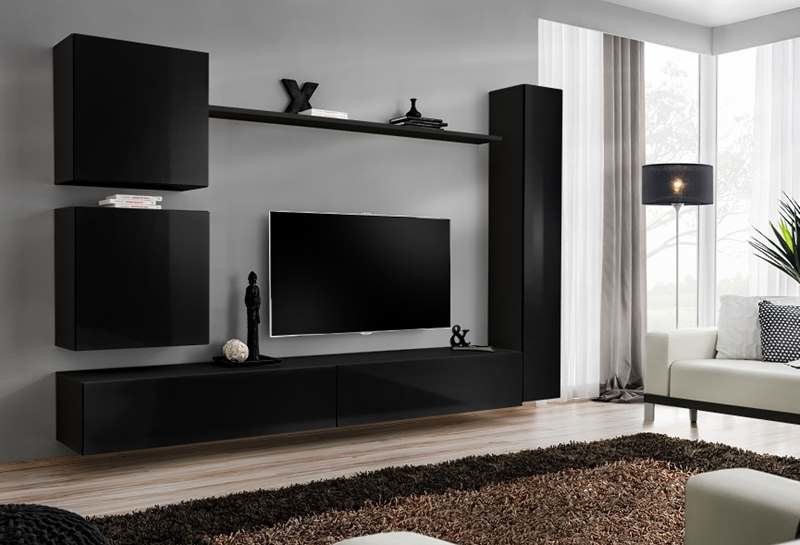 MEBLOŚCIANKA SWITCH 8 CZARNY POŁYSK 26 ZZ SW 8