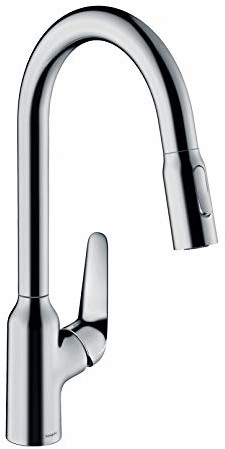 hansgrohe Hansgrohe armatura kuchenna (kran kuchenny obracany o 360°, wysuwana głowica prysznicowa z 2 rodzajami strumienia, wysoki komfort wylotu 220 mm, standardowe przyłącza) chrom