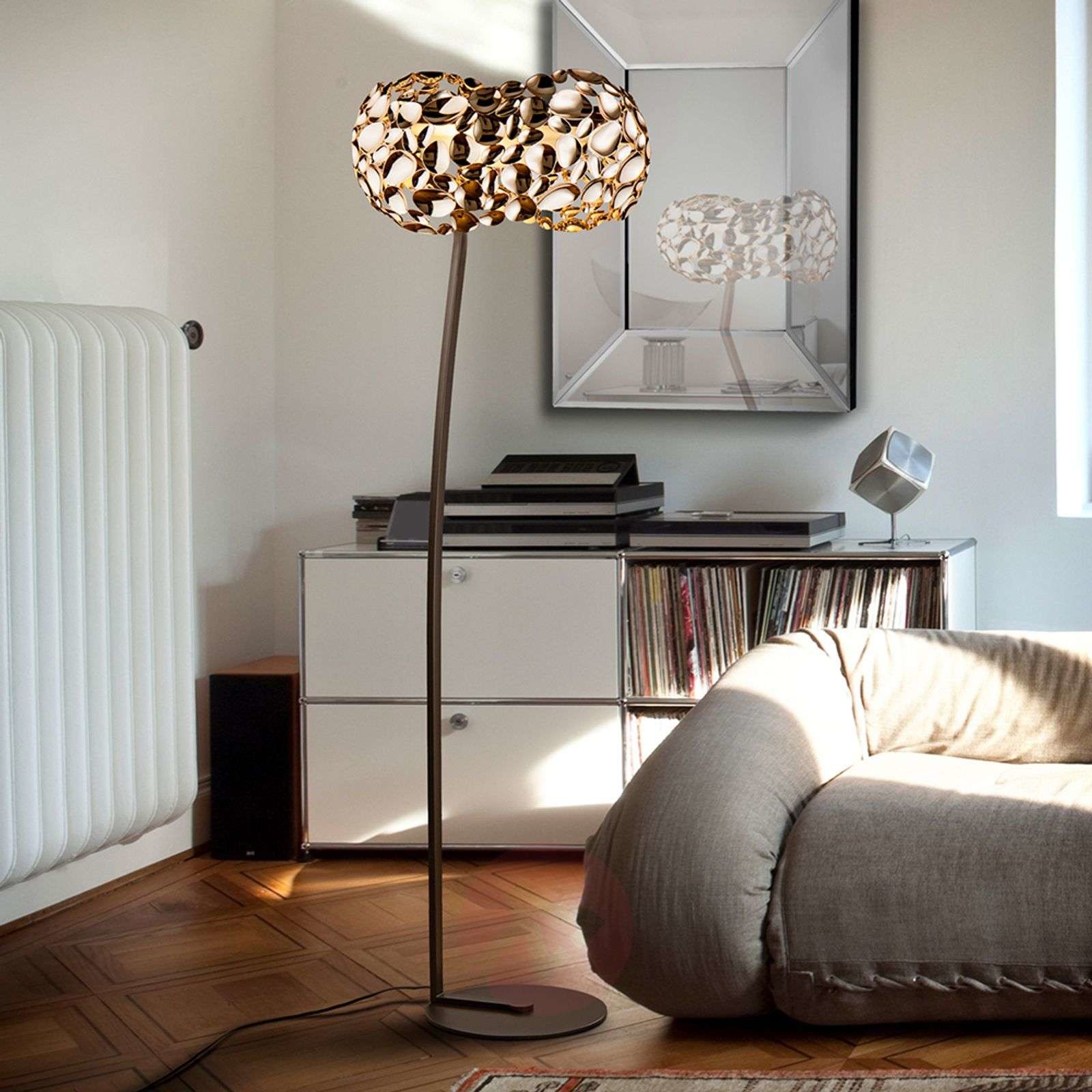 Schuller Lampa stojąca LED Narisa, różowe złoto
