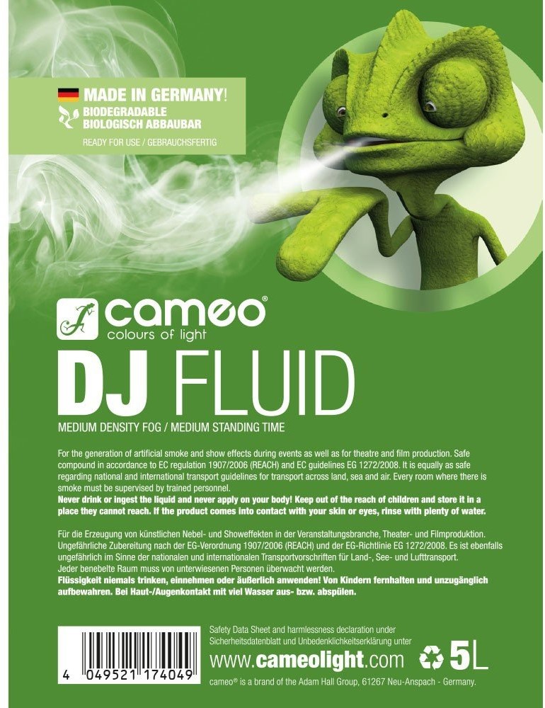Cameo ahclfdj5l średniej gęstości/Stand czas DJ-Fluid zapewnia wytwornica dymu AHCLFDJ5L