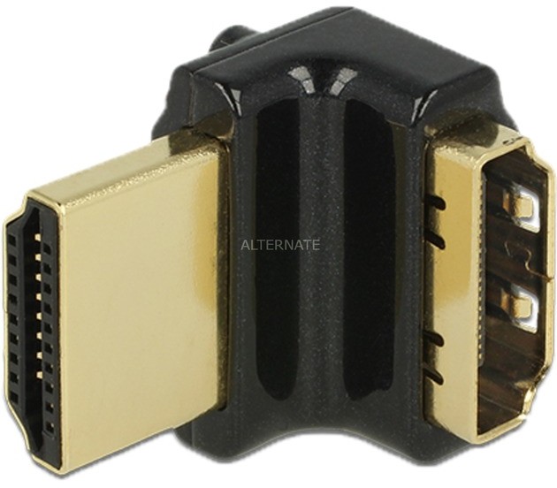 Delock HDMI-A/HDMI-A, F/M, 90° Czarny, Adapter 4043619656639