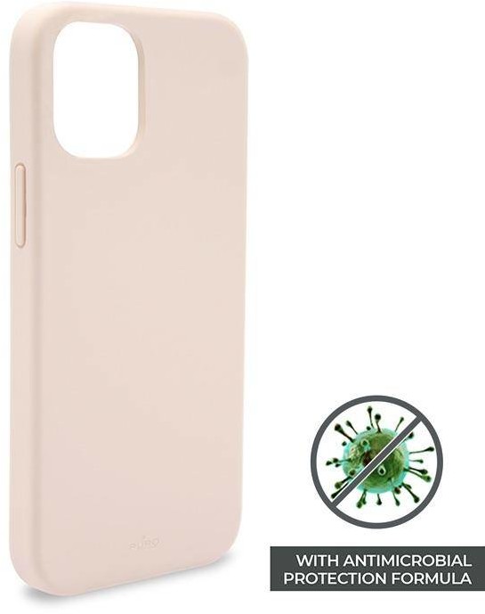 PURO ICON Anti-Microbial Cover - Etui iPhone 12 Mini z ochroną antybakteryjną (piaskowy róż) b2btrade-18012-0
