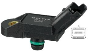 DELPHI Czujnik, ciśnienie w kolektorze dolotowym PS10171