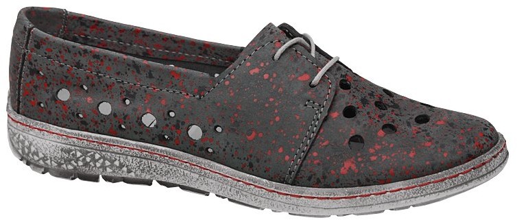 KACPER Półbuty KACPER 2-5236-820 Grafitowe ażurowe Sneakersy damskie 20390