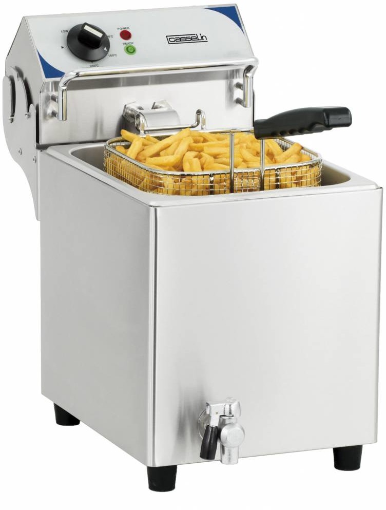 Casselin Elektryczna frytownica z zaworem spustowym | 7L | 2800W | 230V | 275x518x(H)455mm CFEV7