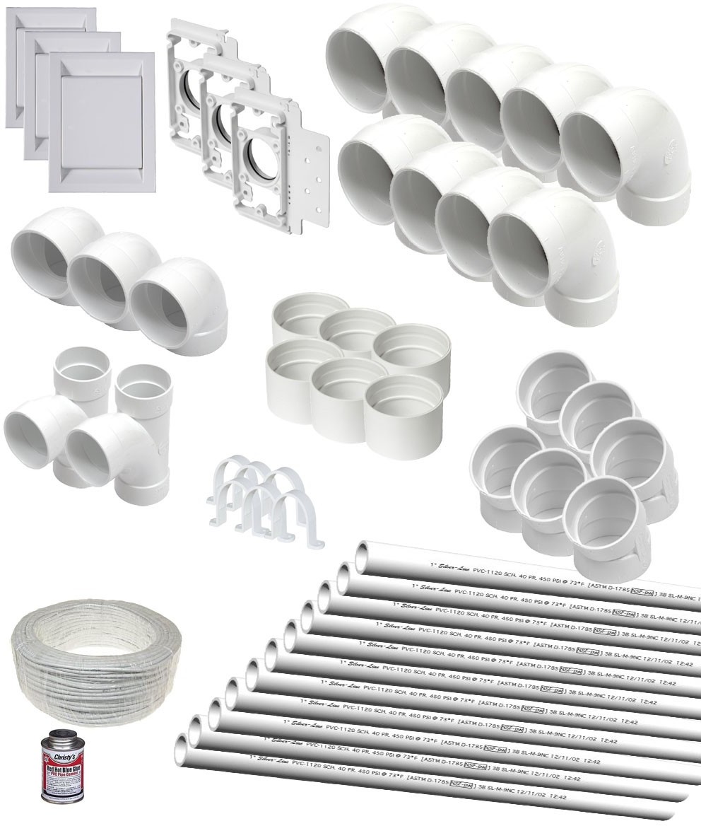 Vacusweep Zestaw montażowy na 3 punkty + 3 gniazda Deco