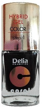 Delia Cosmetics Cosmetics, Coral Hybrid Gel, lakier do paznokci nr 26 czarny, 11 ml