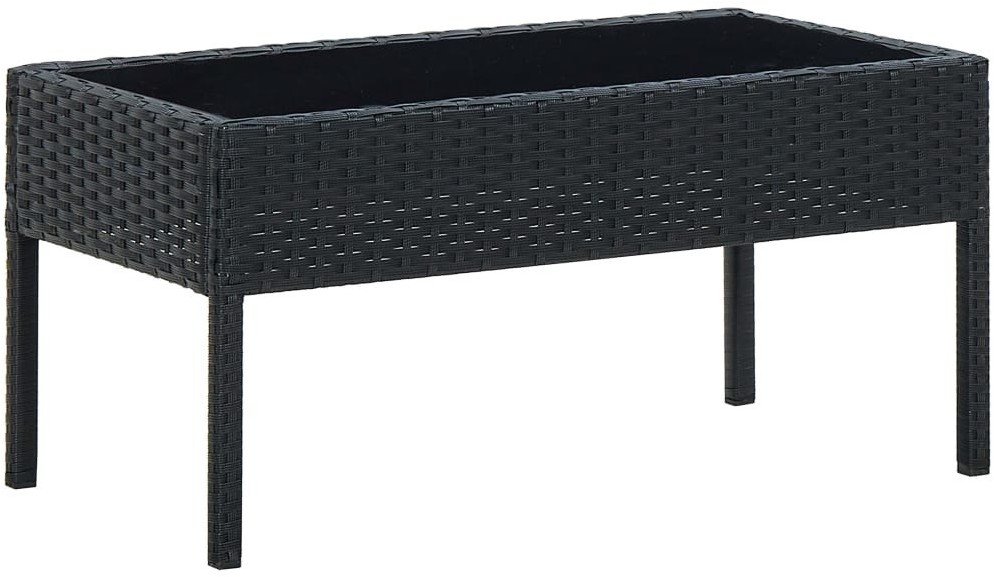 vidaXL Lumarko Stolik ogrodowy, czarny, 75x40x37 cm, rattan PE! 45904