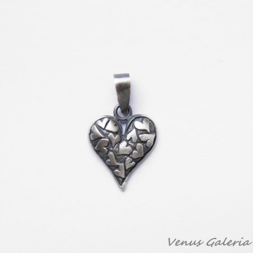 Zawieszka srebrna oksydowana - Miłość 1047