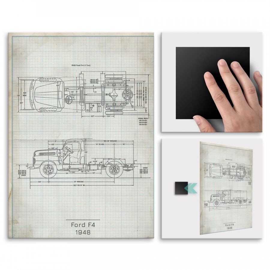 Pix4home Plakat metalowy Ford F4 Projekt Vintage L POS-L-02848