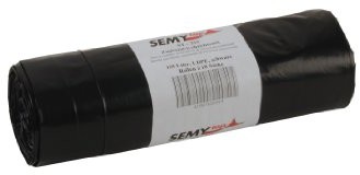SemyTop semy Top szlamy z czyszczenia worki z taśmą LDPE, 700 X 1000 MM, typ 100, czarna, około 110 L, 1er Pack (120 sztuk) ST-215