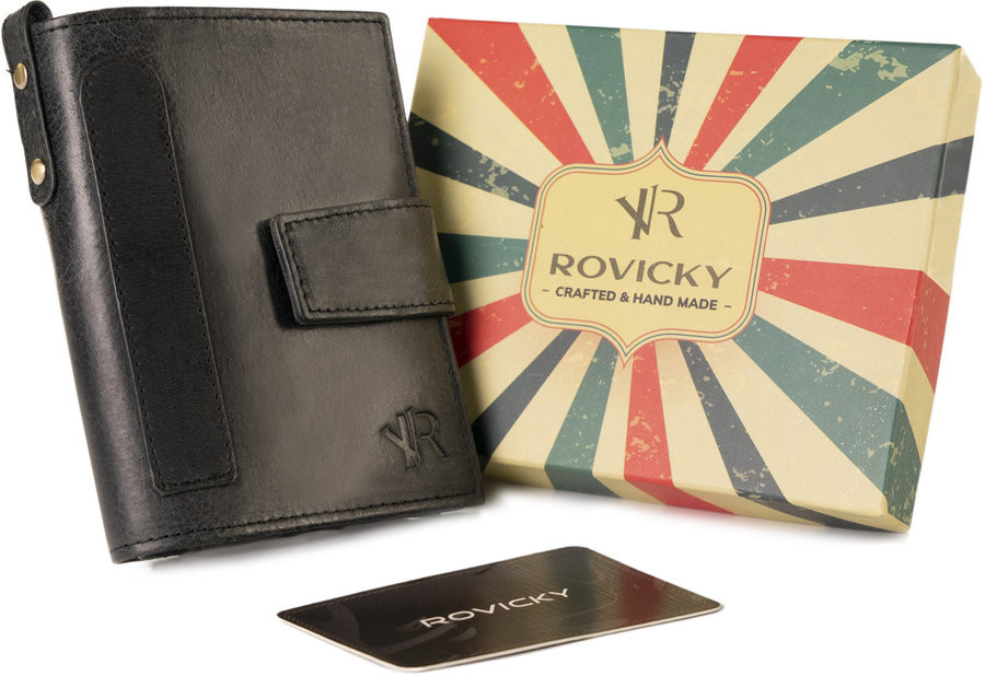 Rovicky Skórzany portfel męski w stylu retro