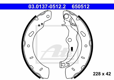 ATE SZCZĘKI HAM 03.0137-0512.2 FORD TRANSIT COURIER 1.5TDCI 15- 03.0137-0512.2