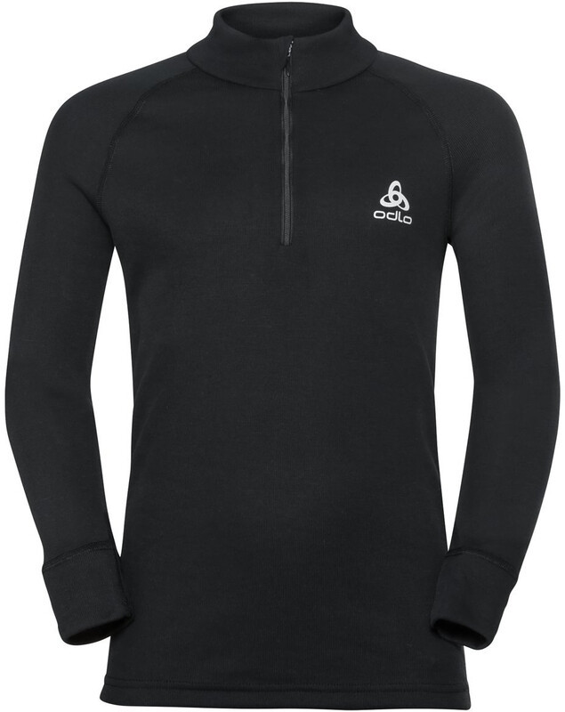 Odlo Active Warm Plus Top Turtle Neck L/S Half-Zip Kids, czarny 140 2021 Koszulki bazowe termiczne i narciarskie 159249-15000-140