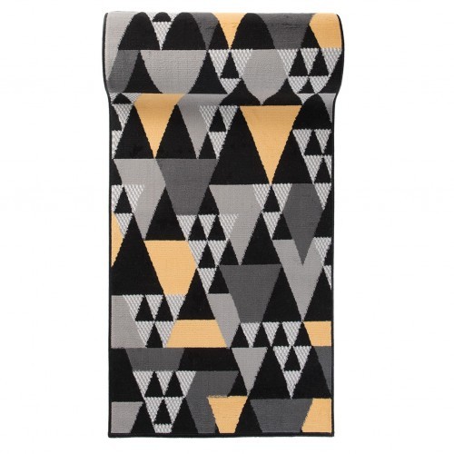 CHODNIK DYWANOWY BCF MAYA 70cm szer TRÓJKĄTY SZARY/ŻÓŁTY Z900C