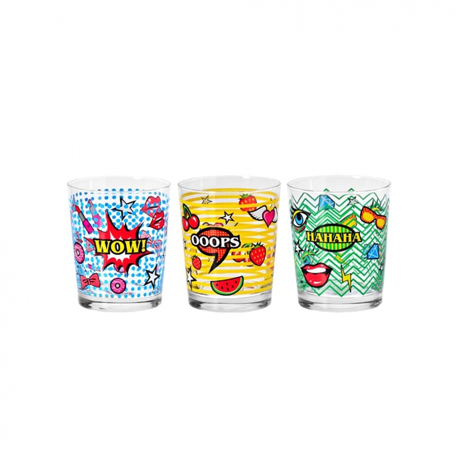 Fl1 SZKLANKI 3SZT 250ML POP 3ZK-KPL-S6/0250_POP