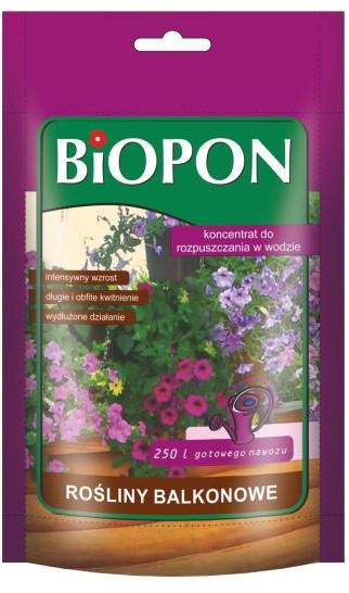 Biopon Koncentrat rozpuszczalny do roślin balkonowych, saszetka 250g, marki