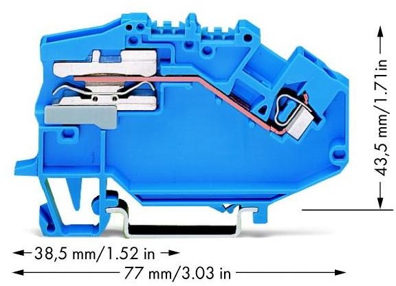 WAGO Terminal rozłączeniowy WAGO 5 mm Sprężynowe Alokacja N niebieski 780-613 50 szt 780-613