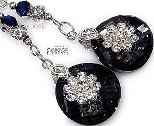 Swarovski KOLCZYKI BLACK DIAMOND MILO SREBRO