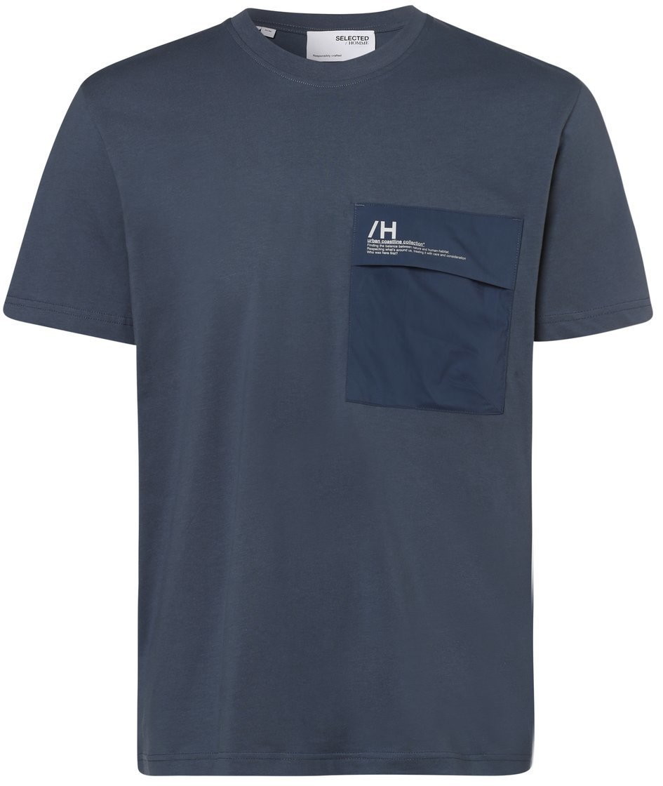 Selected T-shirt męski SLHRelaxgoia, niebieski