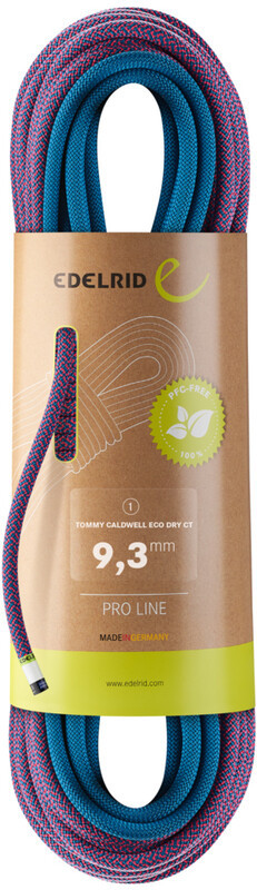 Edelrid Tommy Caldwell Eco Dry CT Rope 9,3mm x 60m, pink/turquoise 2021 Liny pojedyncze 71317-61-60 M