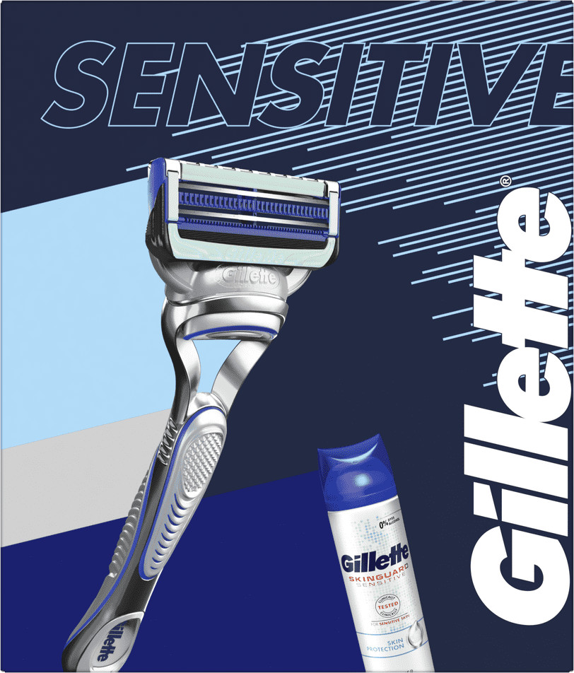 Gillette Zestaw podarunkowy maszynka do golenia Skinguard + żel do golenia