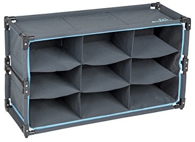 Bo-Camp szafy, wielofunkcyjne, składane z 9 półkami Szary 84 x 30 x 51 cm 1694000_Gris