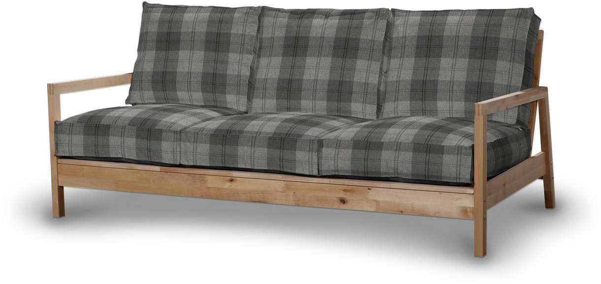 Dekoria pl pl Pokrowiec na sofę Lillberg 3-osobową nierozkładaną krata szaro-grafitowa Sofa Lillberg 3-osobowa Edinburgh 626-115-75