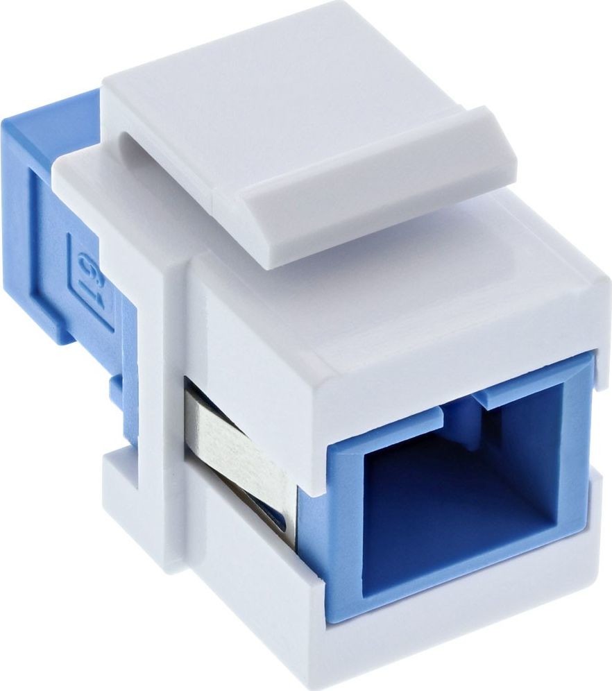 Keystone InLine InLine Światłowodowy Adapter Snap-in biały simplex SC/SC SM niebieski ceramiczna tuleja 89988E
