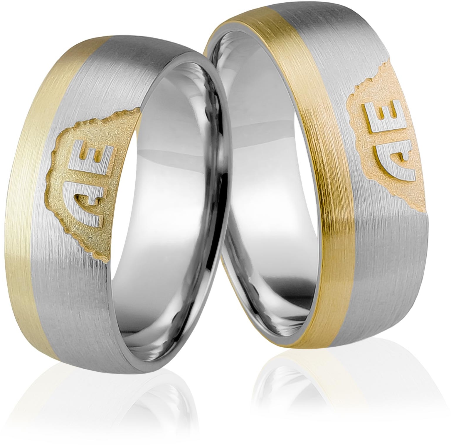 Eminence Obrączki srebrno złote z inicjałami - wzór Ag-283-2 Ag-283-2