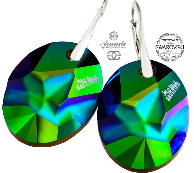 Swarovski NOWE UNIKAT KOLCZYKI SCARABEUS JEAN PAUL GAULTIER SREBRO