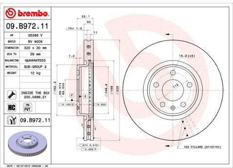 BREMBO Tarcza hamulcowa 09.B972.11