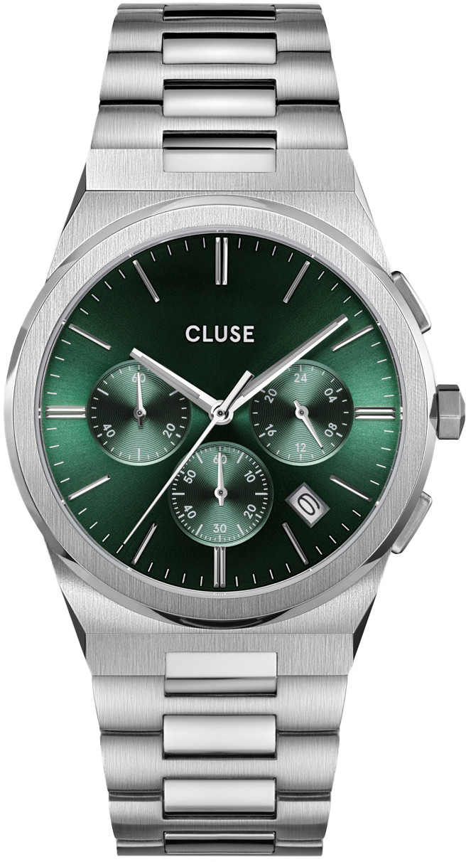 Cluse Zegarek CW20803 Chrono Steel Green/Silver -