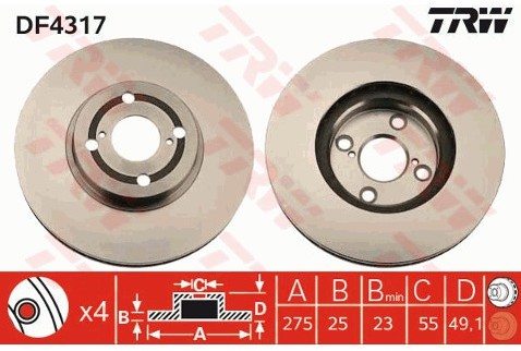 TRW Tarcza hamulcowa DF4317